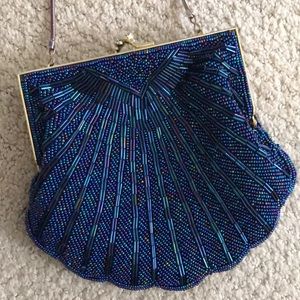 Silk Beaded Shell Purse